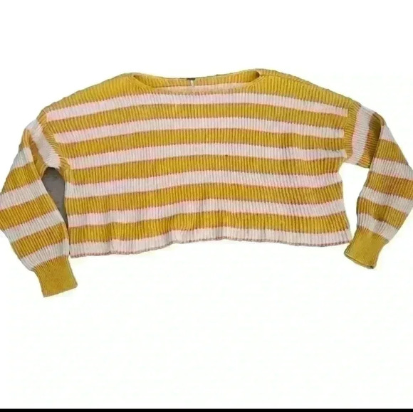 Free People Womens Just My Stripe Oversized Long Sleeve Ribbed Sweater M - Picture 7 of 14